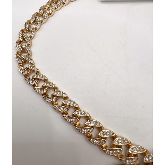 Jennifer & Co Gold NWT Chunky Rhinestone Chain Necklace Blue Butterfly Pendant - Picture 11 of 11